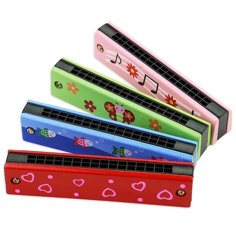 Doodad Co. Kids Wooden Harmonica — Beginner-Friendly, Musical Learning Toy