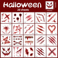 Doodad Co. Bloody Wound Tattoo Stickers — 20-Pack 3D Scars, Easy Apply & Remove