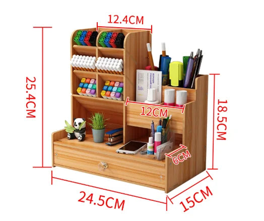 Doodad Co. Wooden Desk Organizer with Drawer