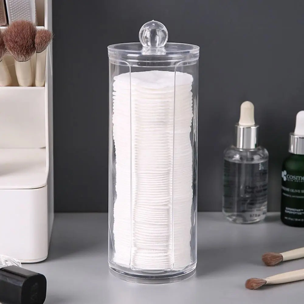 Doodad Co. Cotton Swab Storage Box — Clear Acrylic, Portable Case