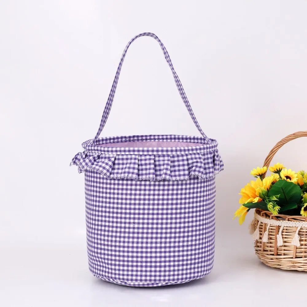 Doodad Co. Plaid Trick-or-Treat Tote — Large Capacity Candy Basket, Halloween Essential