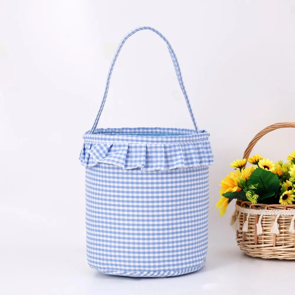 Doodad Co. Plaid Trick-or-Treat Tote — Large Capacity Candy Basket, Halloween Essential