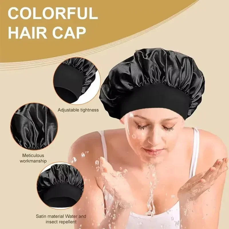 Doodad Co. Satin Sleep Bonnet — Silk-Lined, Large Fit