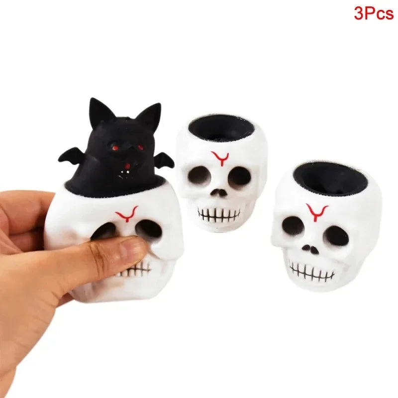Doodad Co. Pumpkin Ghost Squeeze Pinch Toys — Silicone Stress Relief, Party Favors