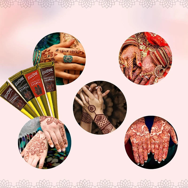 Doodad Co. Henna Tattoo Cones — Multi-Color Set, Temporary Body Art