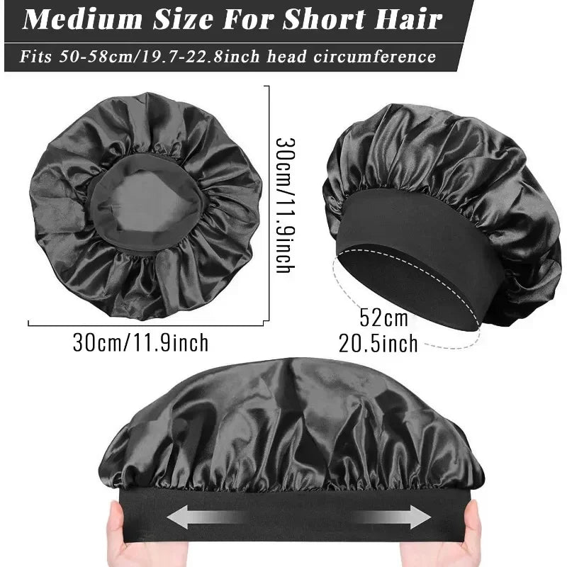 Doodad Co. Satin Sleep Bonnet — Silk-Lined, Large Fit