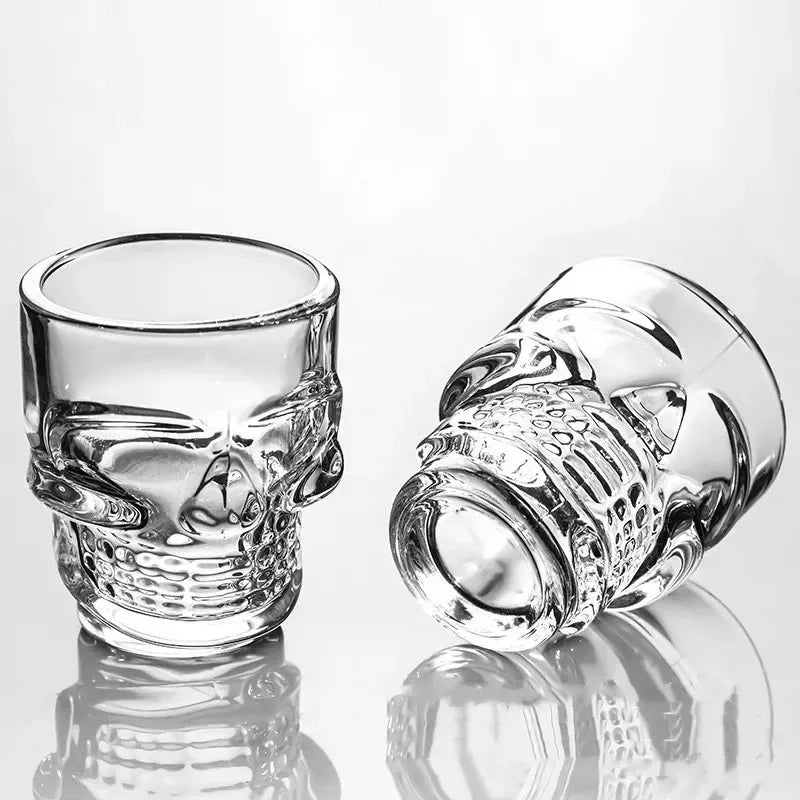 Doodad Co. Skull Shot Glass — Crystal-Clear Cup, Party Bar Essential