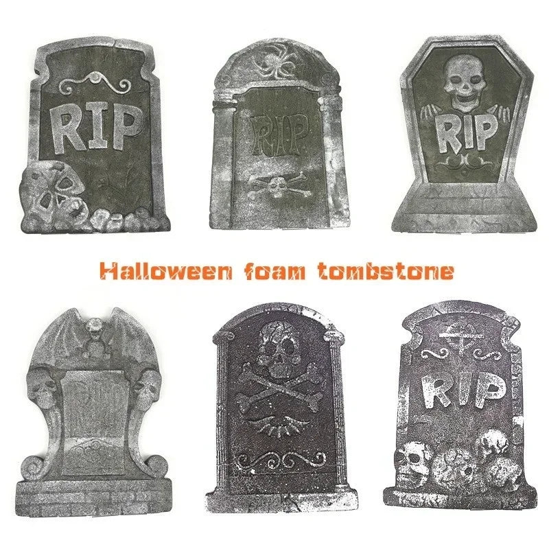 Doodad Co. RIP Tombstone Yard Stake — Lightweight Foam Prop, Spooky Graveyard Decor