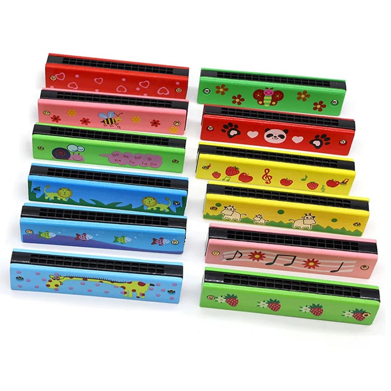 Doodad Co. Kids Wooden Harmonica — Beginner-Friendly, Musical Learning Toy