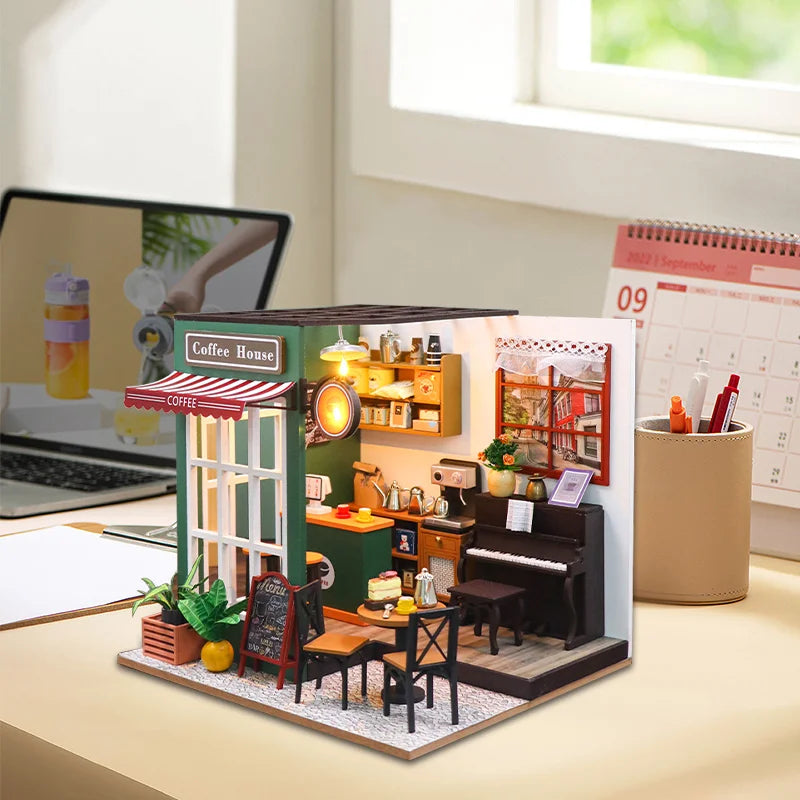 Doodad Co. DIY Dollhouse Kit — 3D Wooden Puzzle, Miniature Build