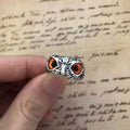 Doodad Co. Evil Eye Owl Ring — Adjustable Fit, Antique Silver Finish
